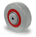 Točak Ø100 mm, sendvič PA / elastik (crven), poliamid (siv), valjkasti ležaj, nosivost 160 kg