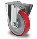Točak Ø100 mm,  fiksni, ploča, poliamid (siv), poliuretan (crven), valjkasti ležaj, nosivost 150 kg