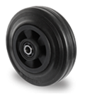 Točak Ø100 mm, polipropilen (crn), guma (crna), valjkasti ležaj, nosivost 75 kg